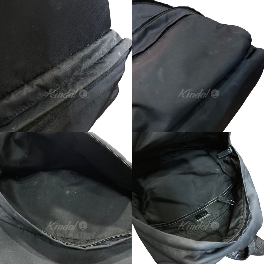 Prada Triangle Nylon Backpack Black One Size - image 3